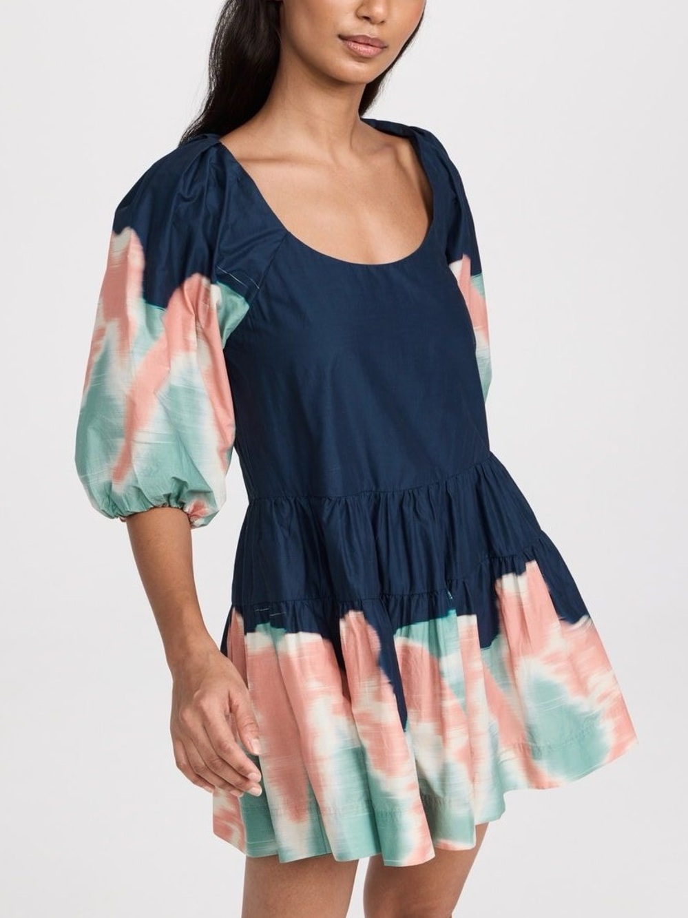 Jonathan Simkhai Standard Baylee Puff Sleeve Mini Dress in Midnight Multi Small